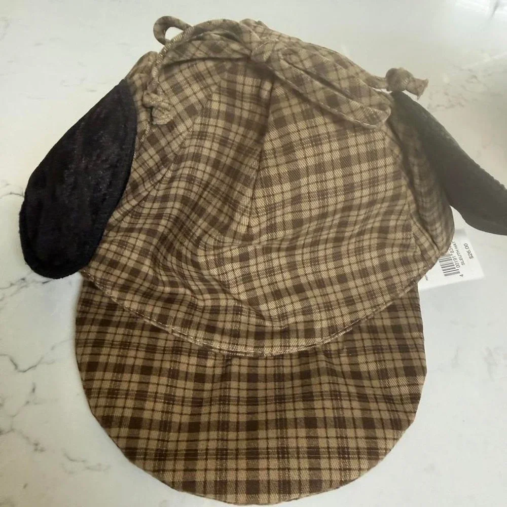 Disneyana 2002 Mr. Mouse Private Ear Sleuth Hat Plaid Detective Cap NWT